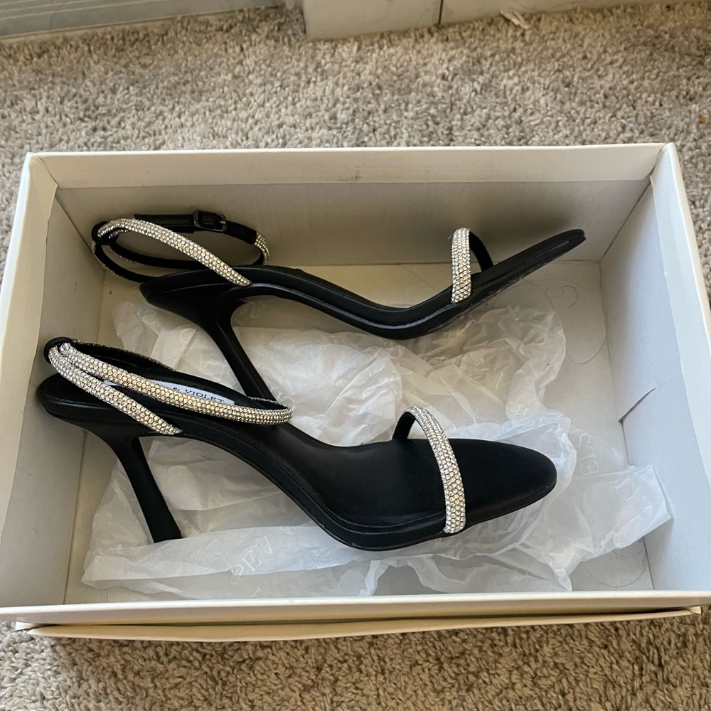 Black Heels with Sparkling Straps